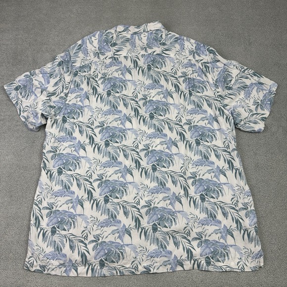 Tommy Bahama Hawaiian Shirt Mens 3XL Multicolor Tropical Leafs Camp Resort - Picture 8 of 11